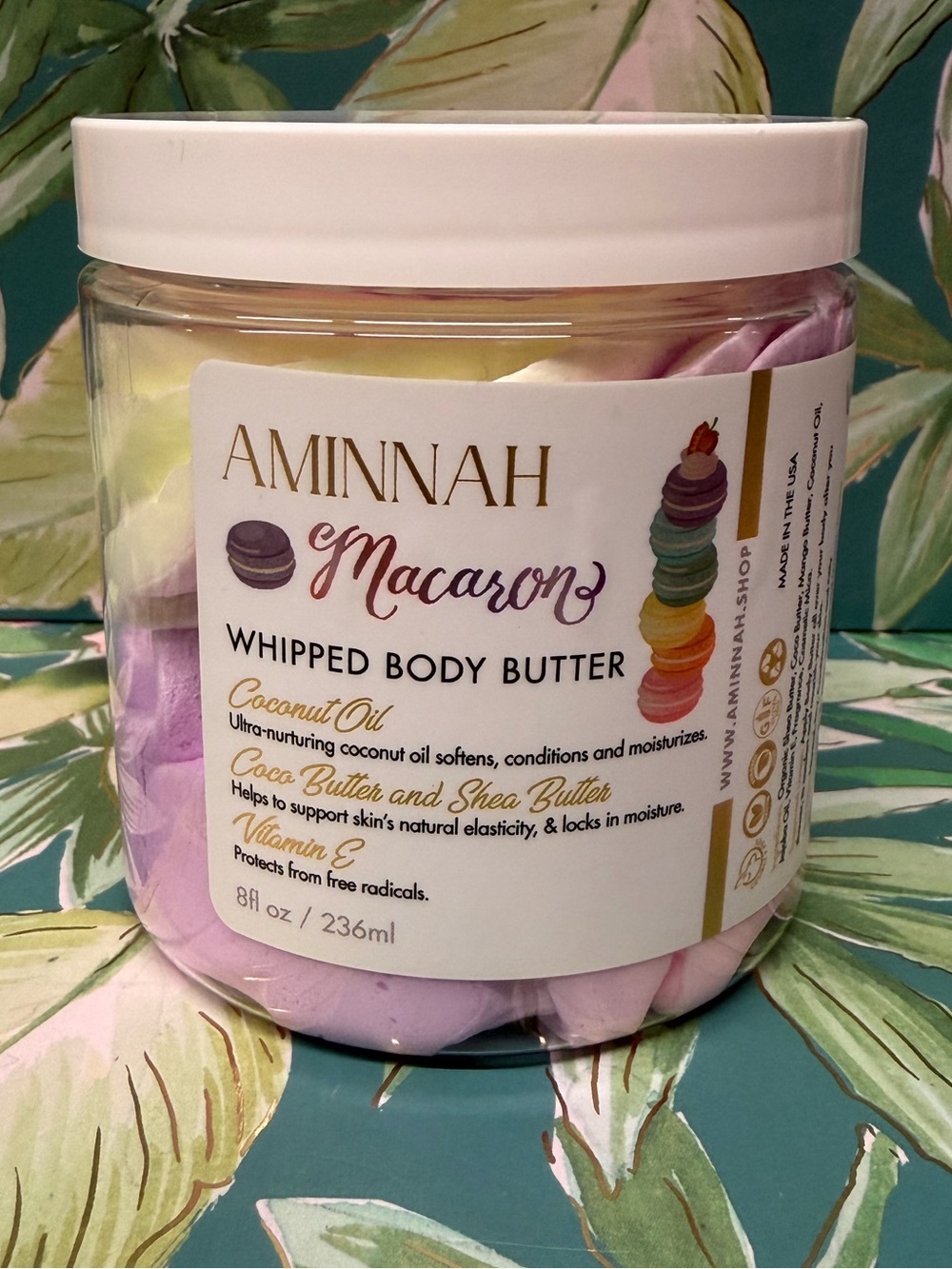 Aminnah Macaron Whipped Body Butter 8 oz NWT